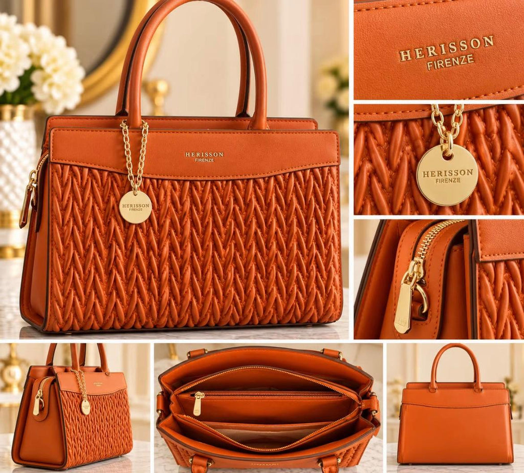 Borsa Herisson Firenze Arancio – Lavorazione Intrecciata
