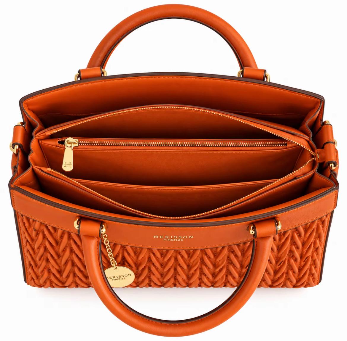 Borsa Herisson Firenze Arancio – Lavorazione Intrecciata
