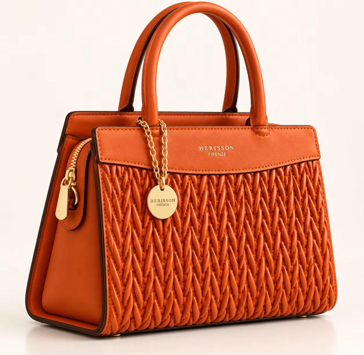 Borsa Herisson Firenze Arancio – Lavorazione Intrecciata