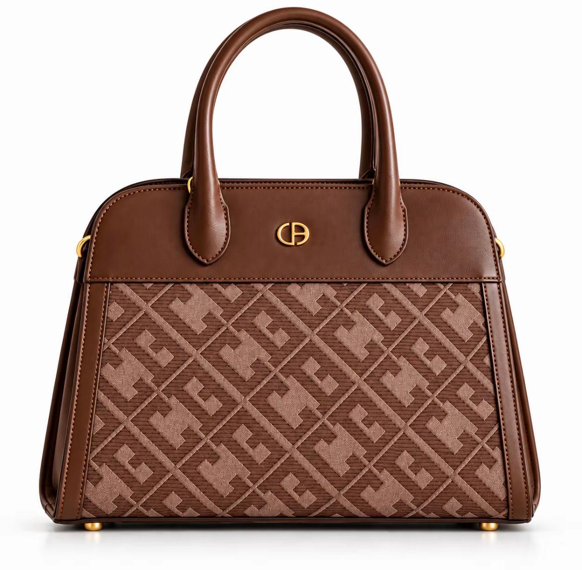 Set Chrisbella – Borsa con fantasia monogram e portafoglio abbinato
