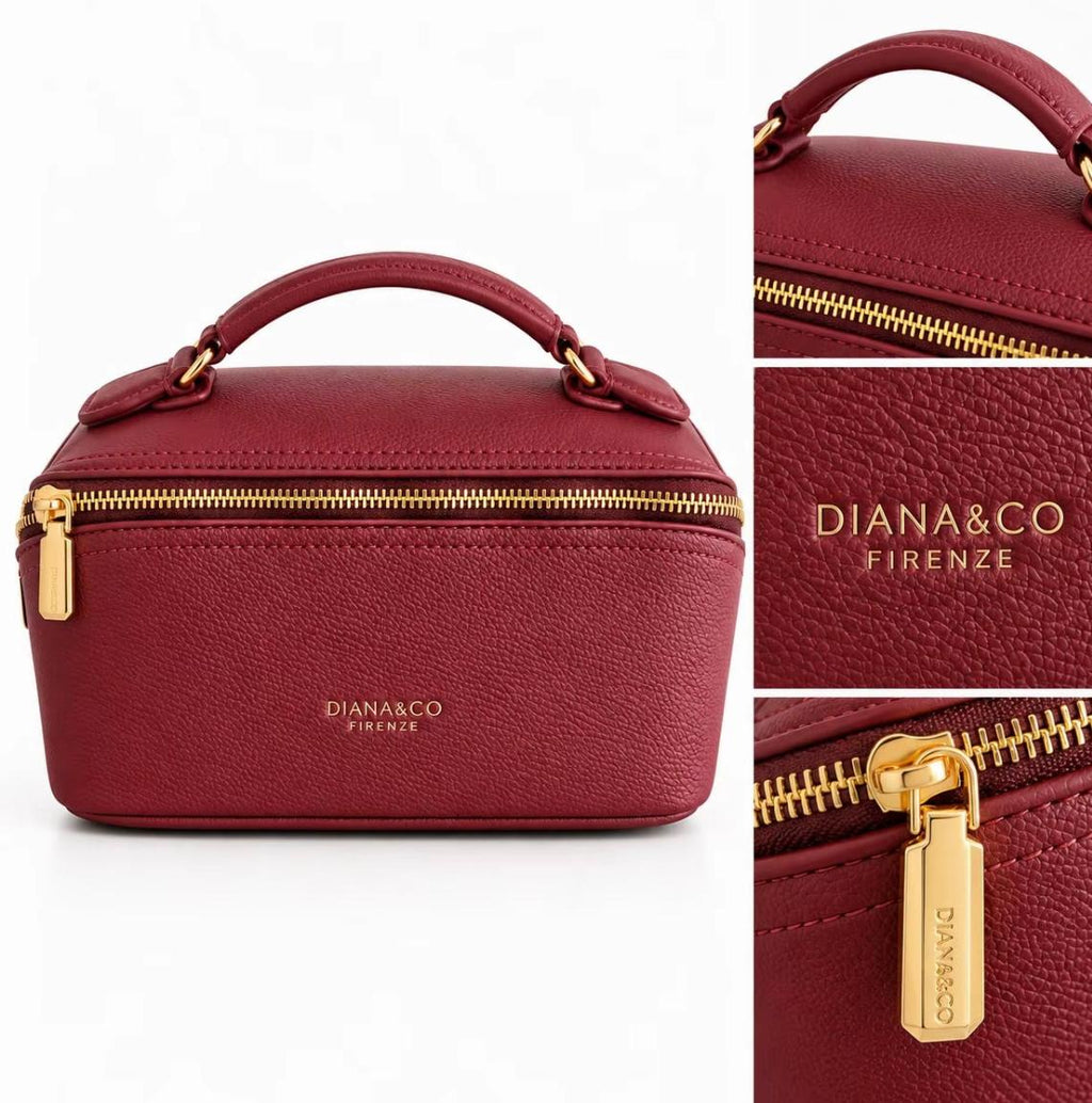 Beauty case Diana&Co Firenze con manico – Bordeaux